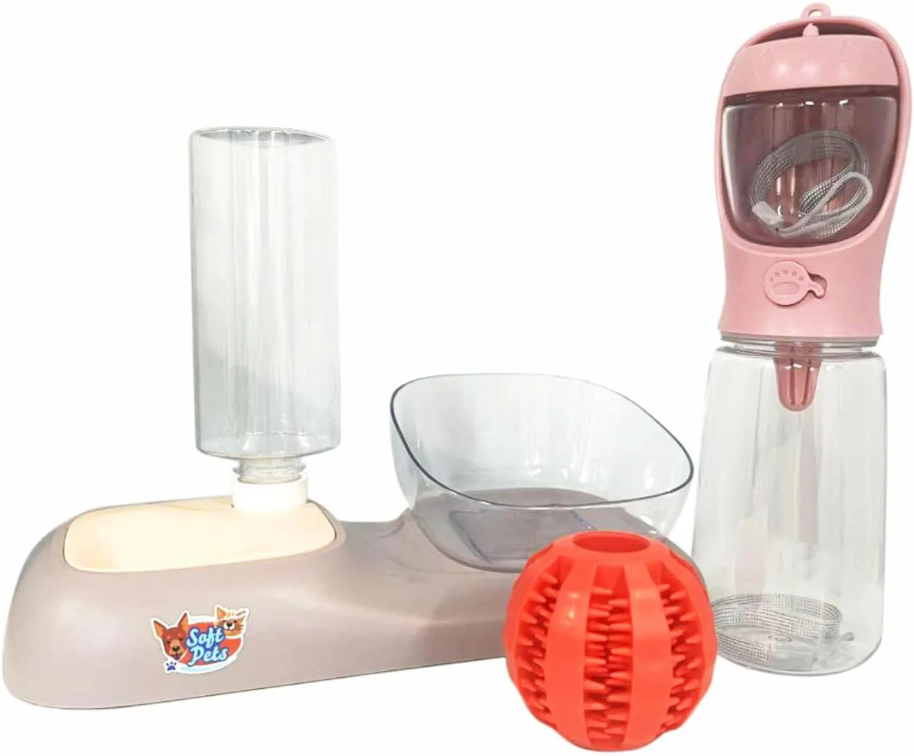 3 Set Automatic Dog Food and Water Dispenser Set  Large Gravity Feeder & Refillable Water Bowl, 1-Gallon Capacity, Durable Pet Feeding Station for Dogs & Cats