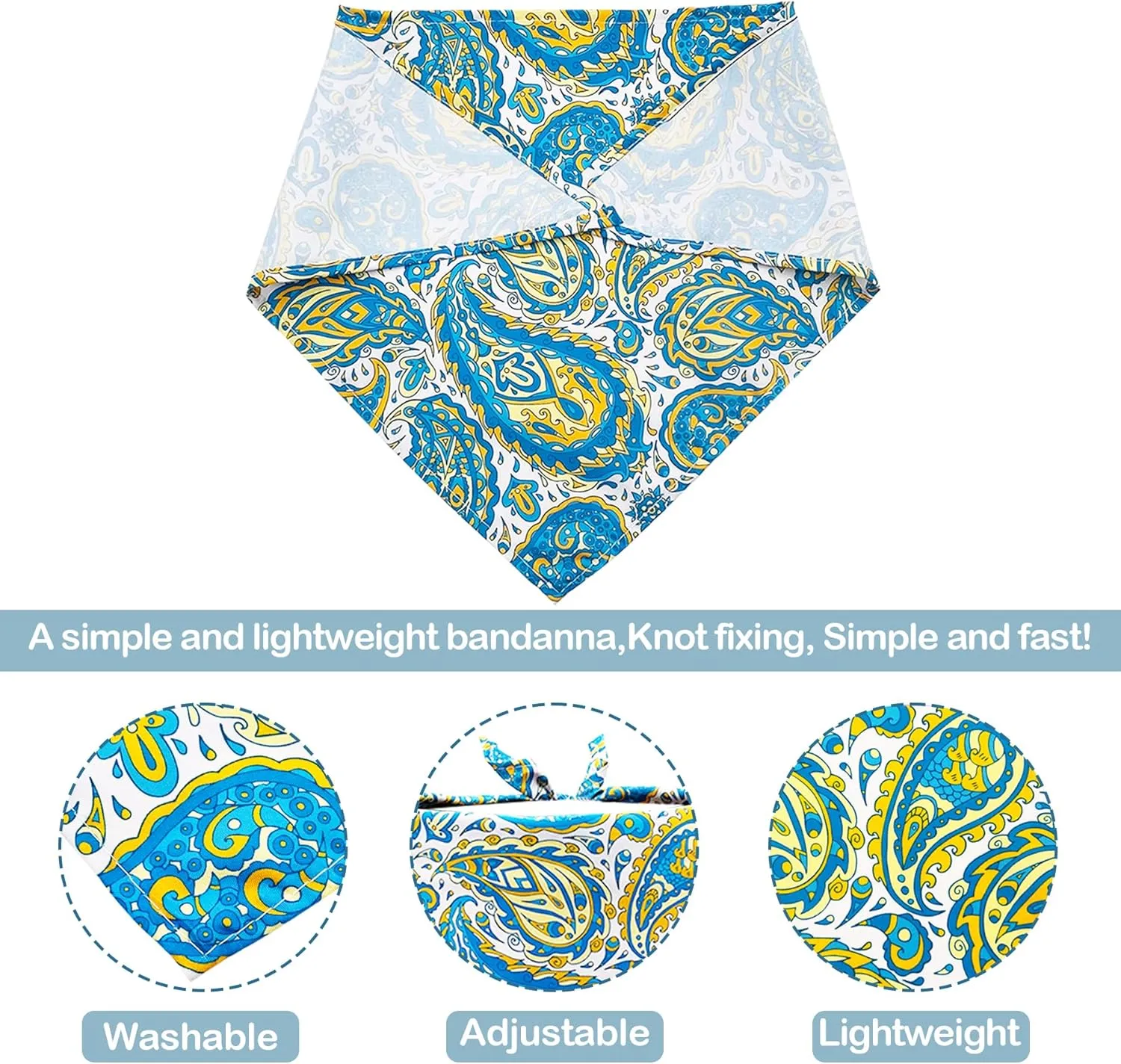 30 Pcs Paisley Bandanas for Dog Cats Polyester Print One Side Bandana Bulk for Small Middle Dogs Breed Reversible Triangle Bandana Girl Boy Grooming M