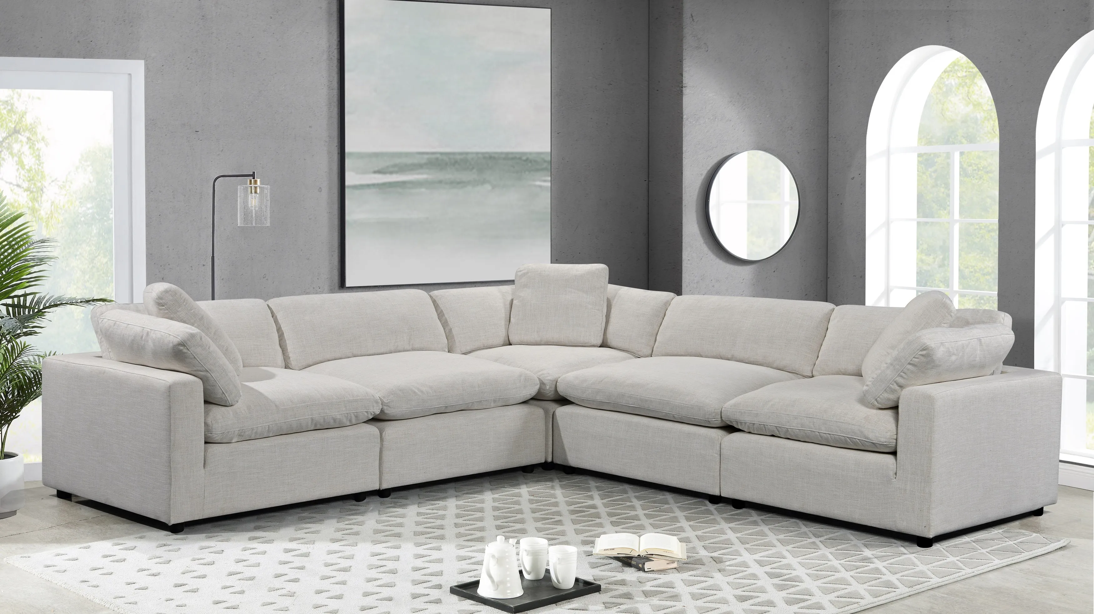 5 Seater Corner Modular with Ottoman