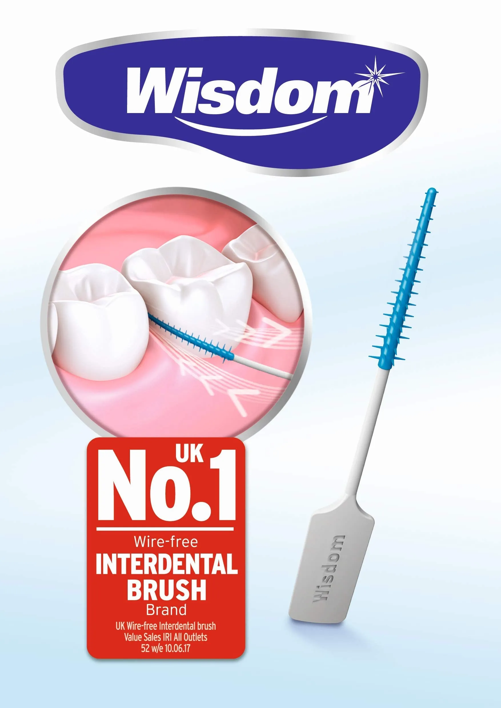 6x Wisdom Clean Between Interdental Brushes - Pack of 20 – Size Fine Blue (Tot. 120 pcs) 1