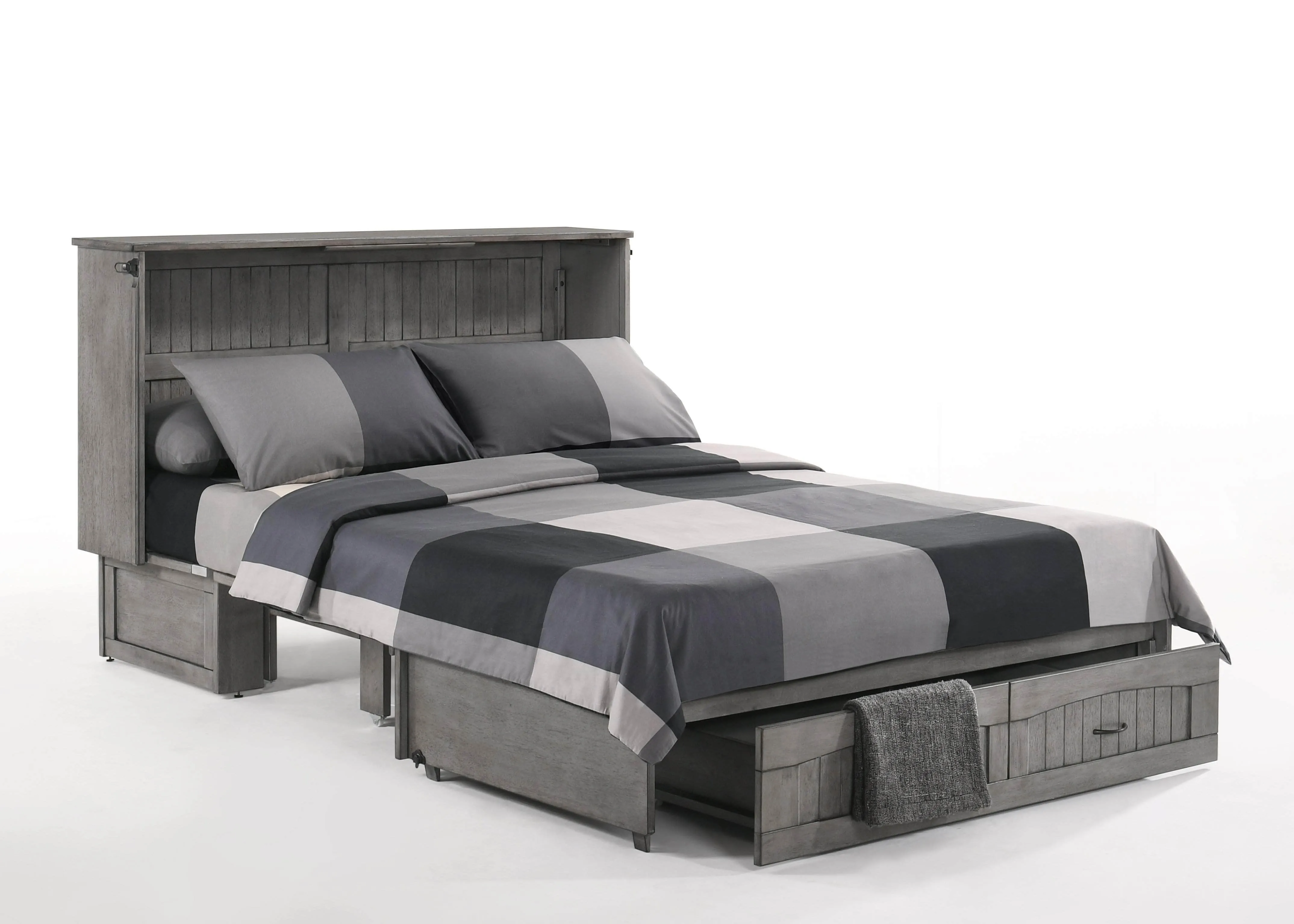 Alpine Murphy Cabinet Bed with Queen Gel Memory Foam Mattress - Available in 2 Colours
