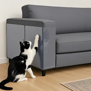 Anti Cat Scratch Furniture Couch Protector, 10-Pack Large Size with 50 Twist Pins for Cat Stop Scratching, Heavy-Duty Scratching Deterrent Easy-to-Apply Shield for Sofa Corners, Walls, Doors