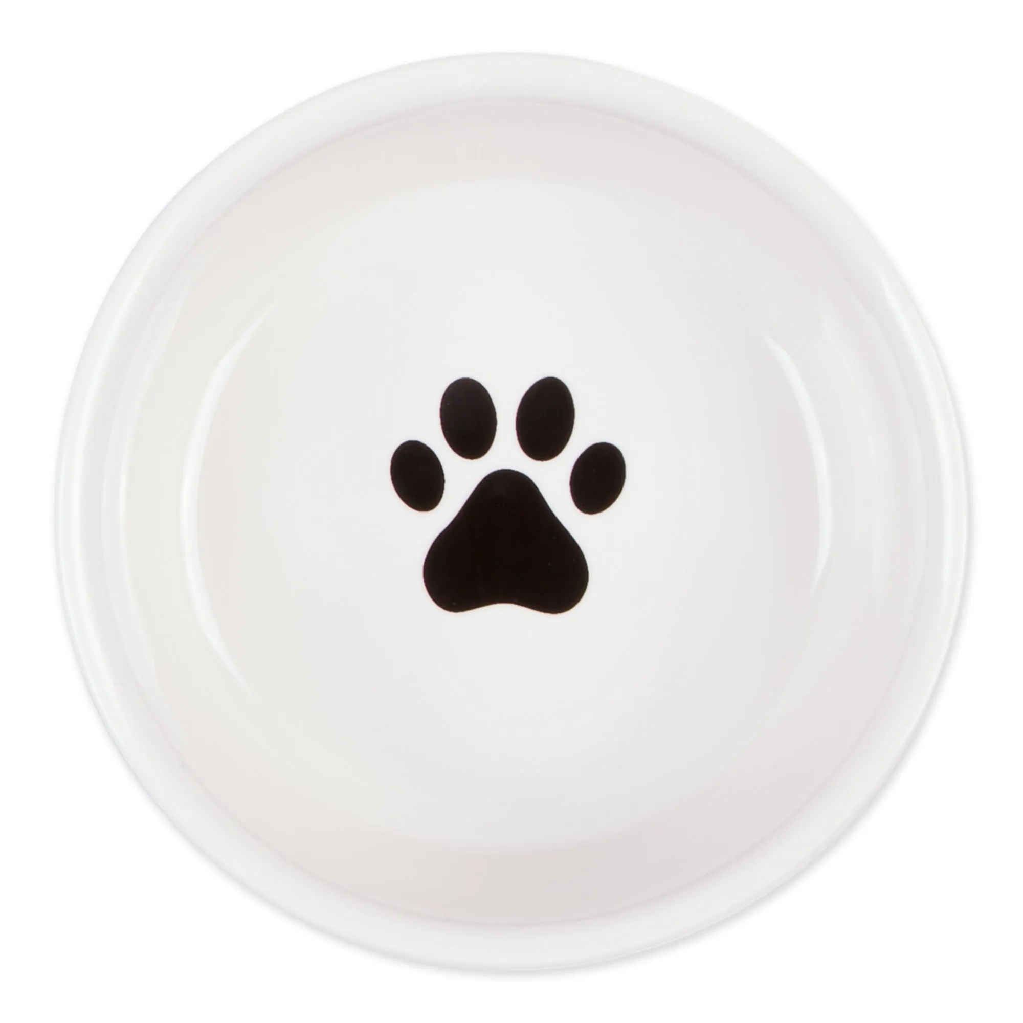 Black/White Cat's Meow Pet Bowl Set of 2, Small - 3/4 C. Capacity