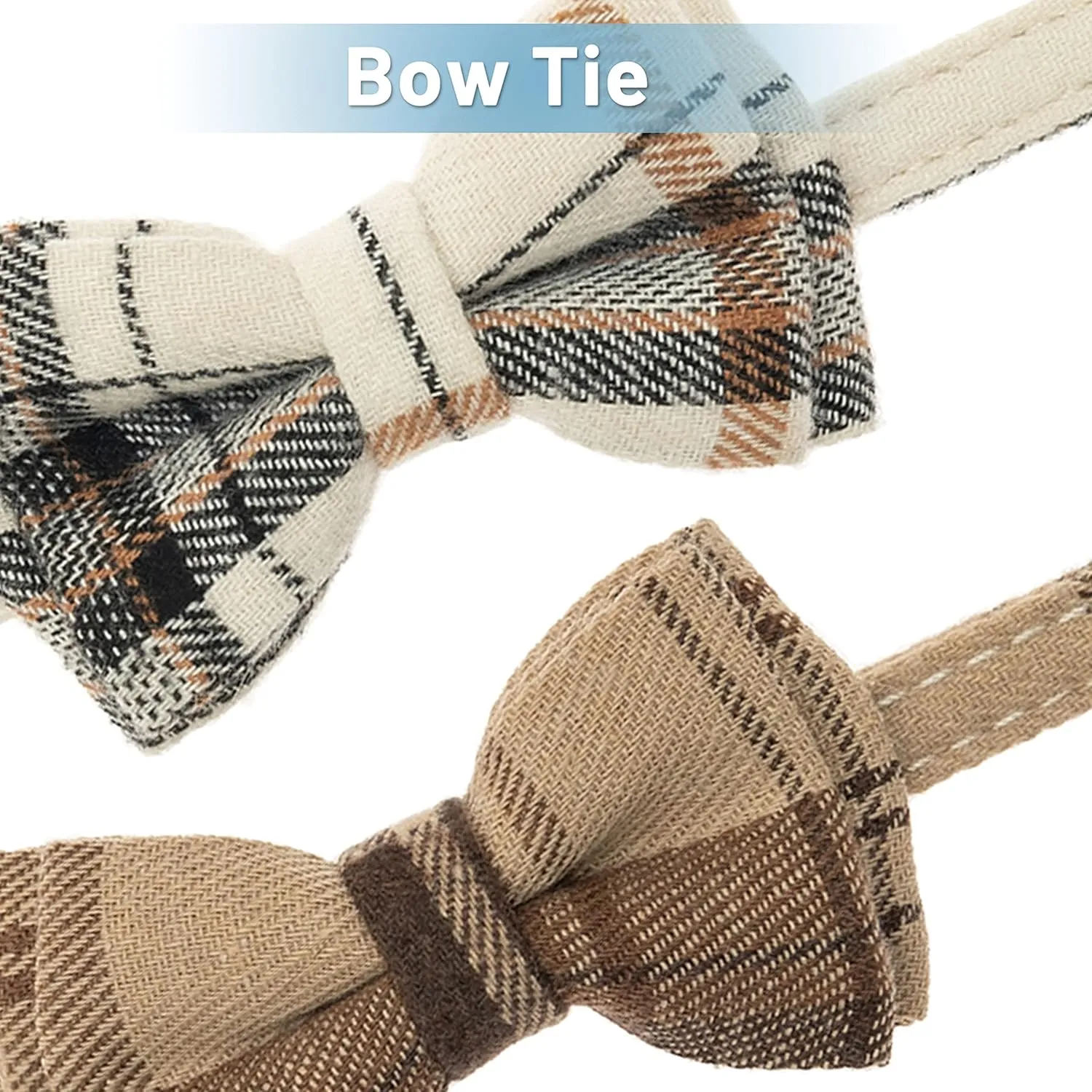 Breakaway Cat Collars - Bow Tie Cute Cat Collar with Bells for Girl Boy Cats, Puppy - Plaid Soft Adjustable Pet Collars Cat Accessories