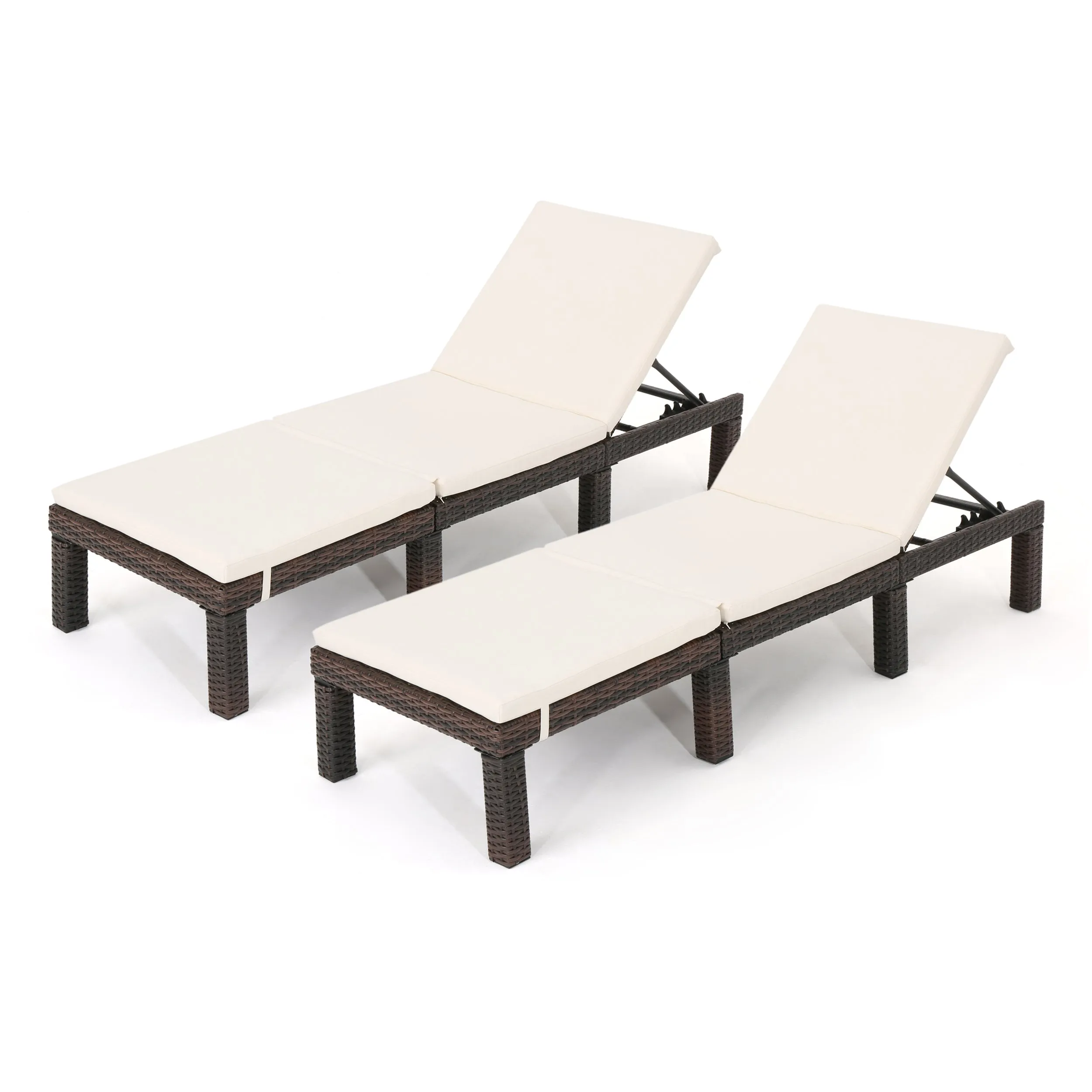 Budva Outdoor Wicker Adjustable Chaise Lounge w/ Cushion