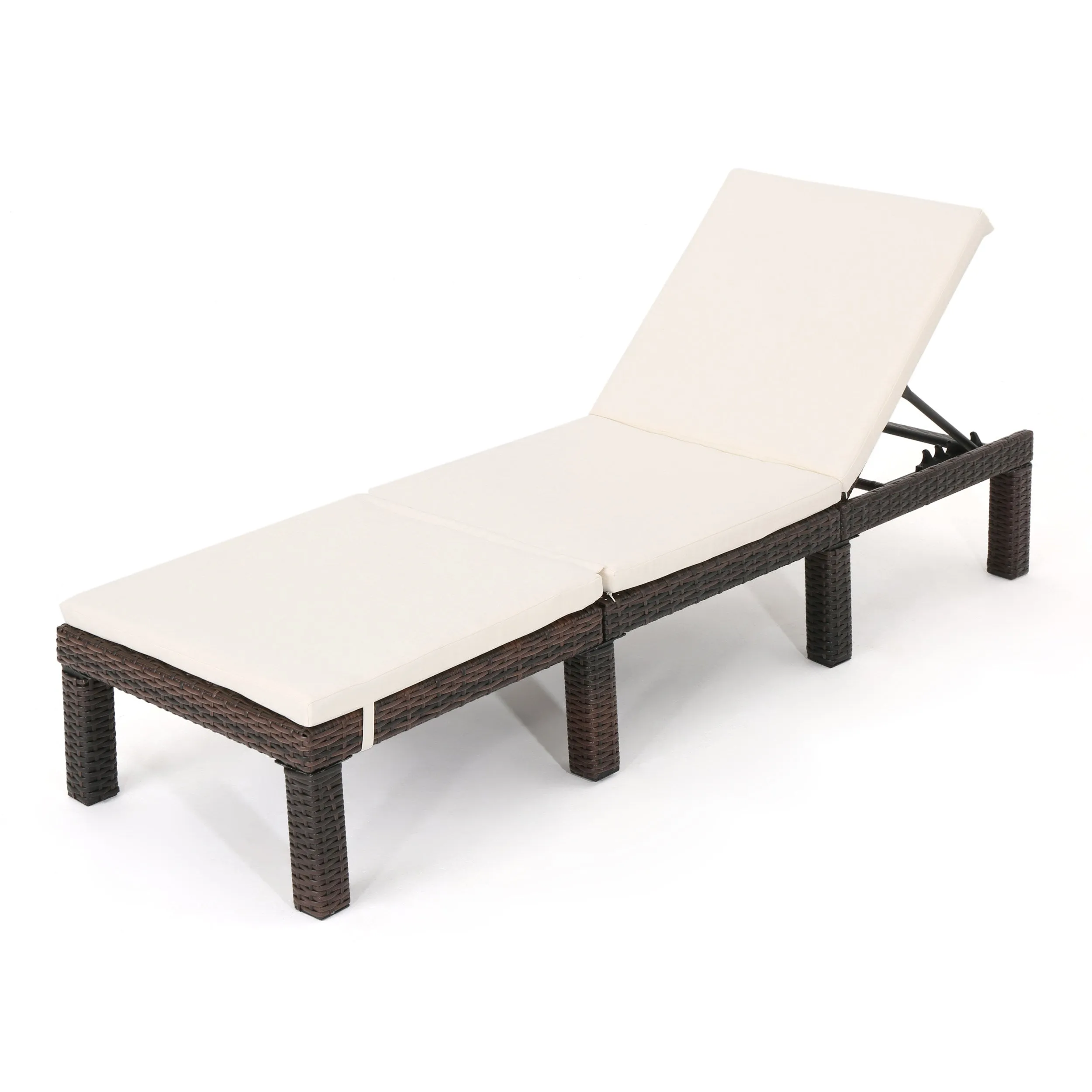 Budva Outdoor Wicker Adjustable Chaise Lounge w/ Cushion