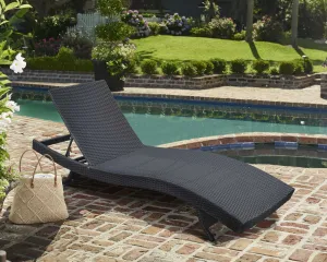 Cabana Outdoor Adjustable Wicker Chaise Lounge Chair By Armen Living