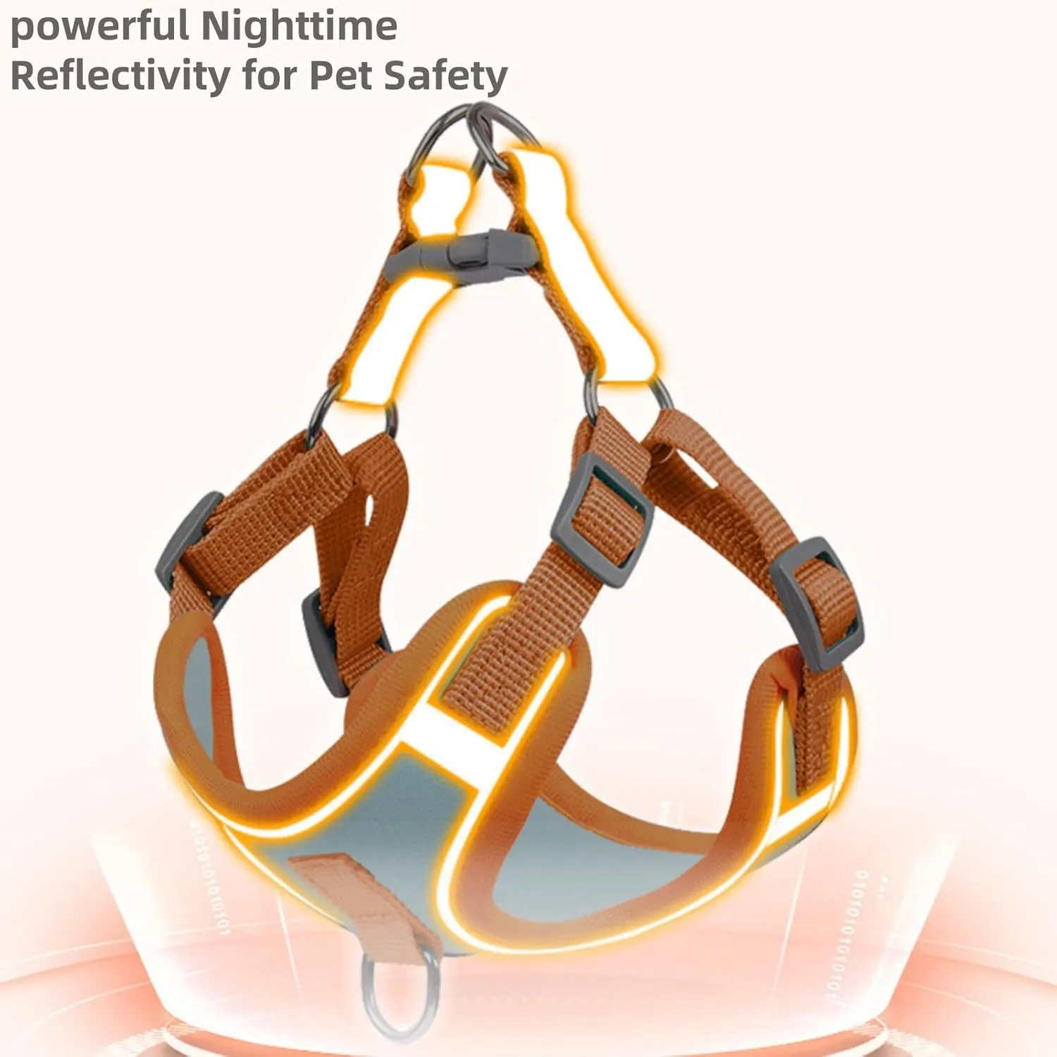 Cats and Small Dogs Harness and Leash for Walking - Escape Proof Soft Adjustable Vest, Breathable with Reflective Strips for Easy ControlOrange and Blue