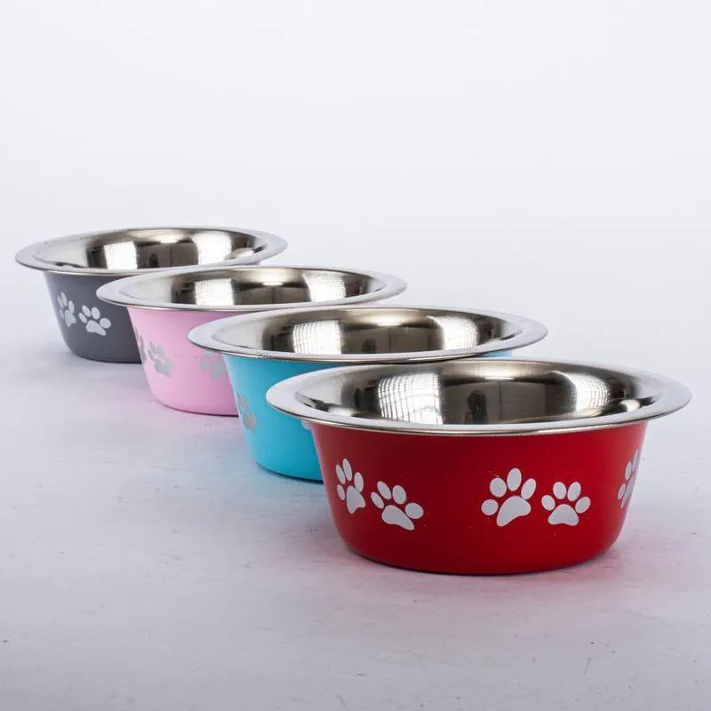 Coloured Stainless Steel Dog Bowl - 13cm