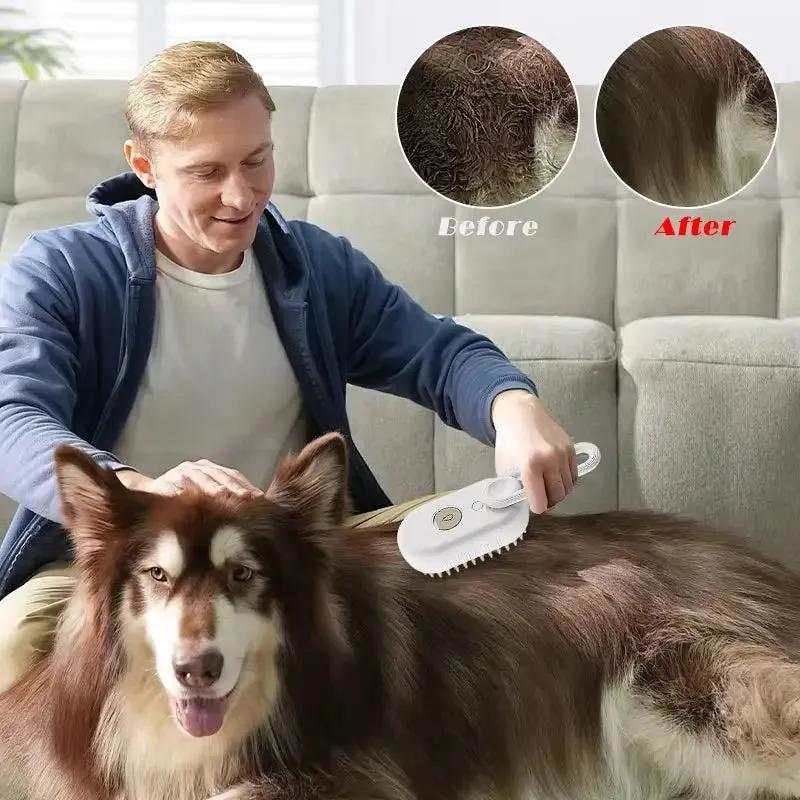 Dog Brush Cat Hair Brush Electric Pet Cleaning Brush Steam Spray Brush Massage Hair Removal Comb anti Flying Brush