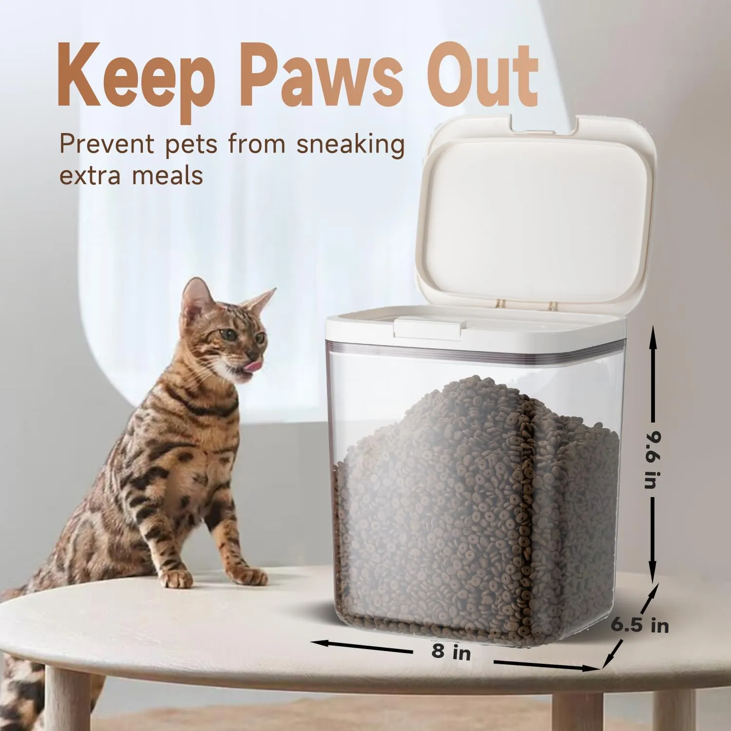 Dog Food Storage Container 5 lbs Airtight Pet Food Storage Containers with Lids, Cat Food Container, BPA Free, Rice Container, Flour Dispenser(6 lbs), white