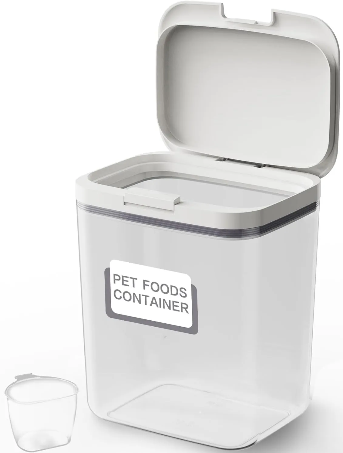 Dog Food Storage Container 5 lbs Airtight Pet Food Storage Containers with Lids, Cat Food Container, BPA Free, Rice Container, Flour Dispenser(6 lbs), white