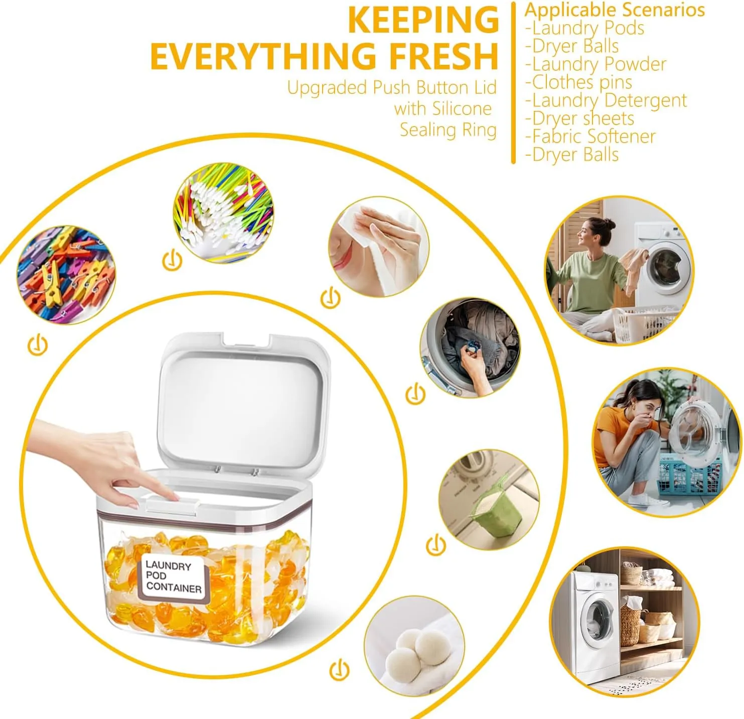 Dog Food Storage Container 5 lbs Airtight Pet Food Storage Containers with Lids, Cat Food Container, BPA Free, Rice Container, Flour Dispenser(6 lbs), white