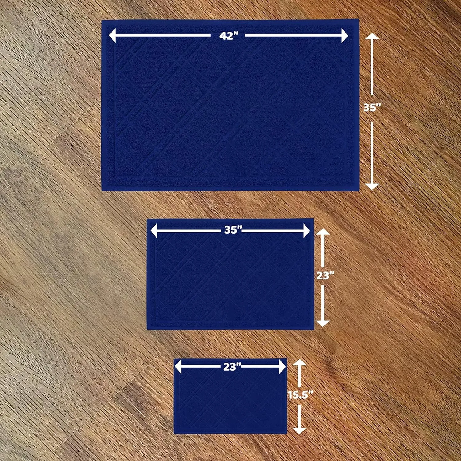 Downtown Pet Supply - Kitty Litter Mat - Padded, Non-Slip Mat for Cat Litter Box - Waterproof Mat for All Litter Types - Blue - Small - 15.5 in x 23 in