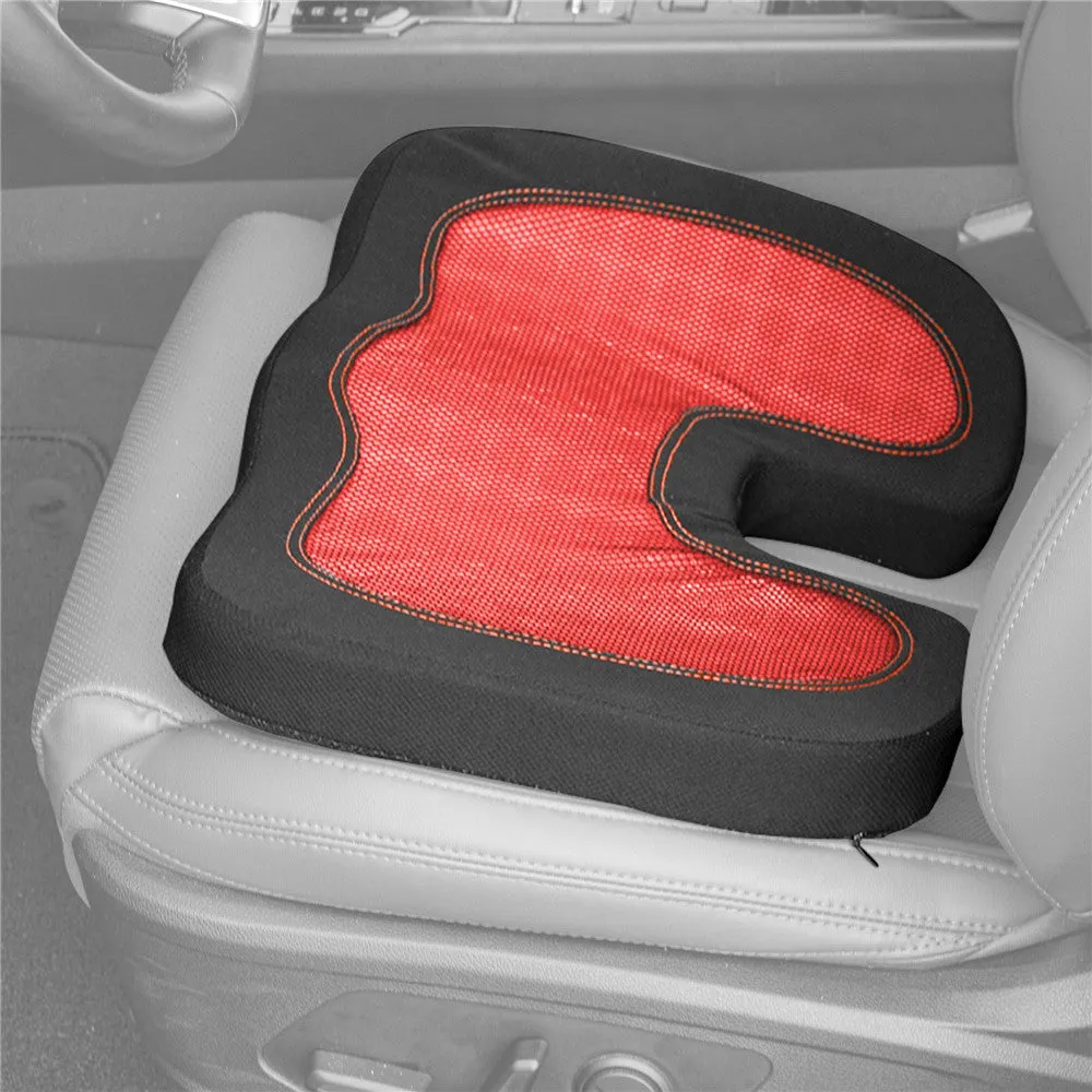 Ergonomic Cooling Gel Car Seat Cushion Red