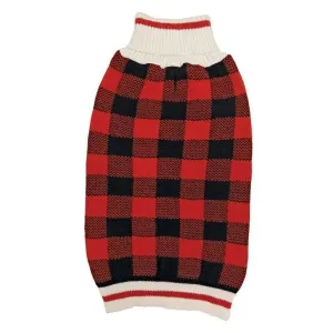 Fashion Pet Plaid Dog Sweater Black, Red