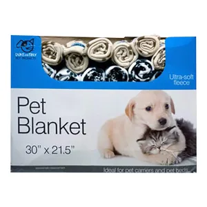 Fleece Paw Print Pet Blanket, 30" x 21.5"