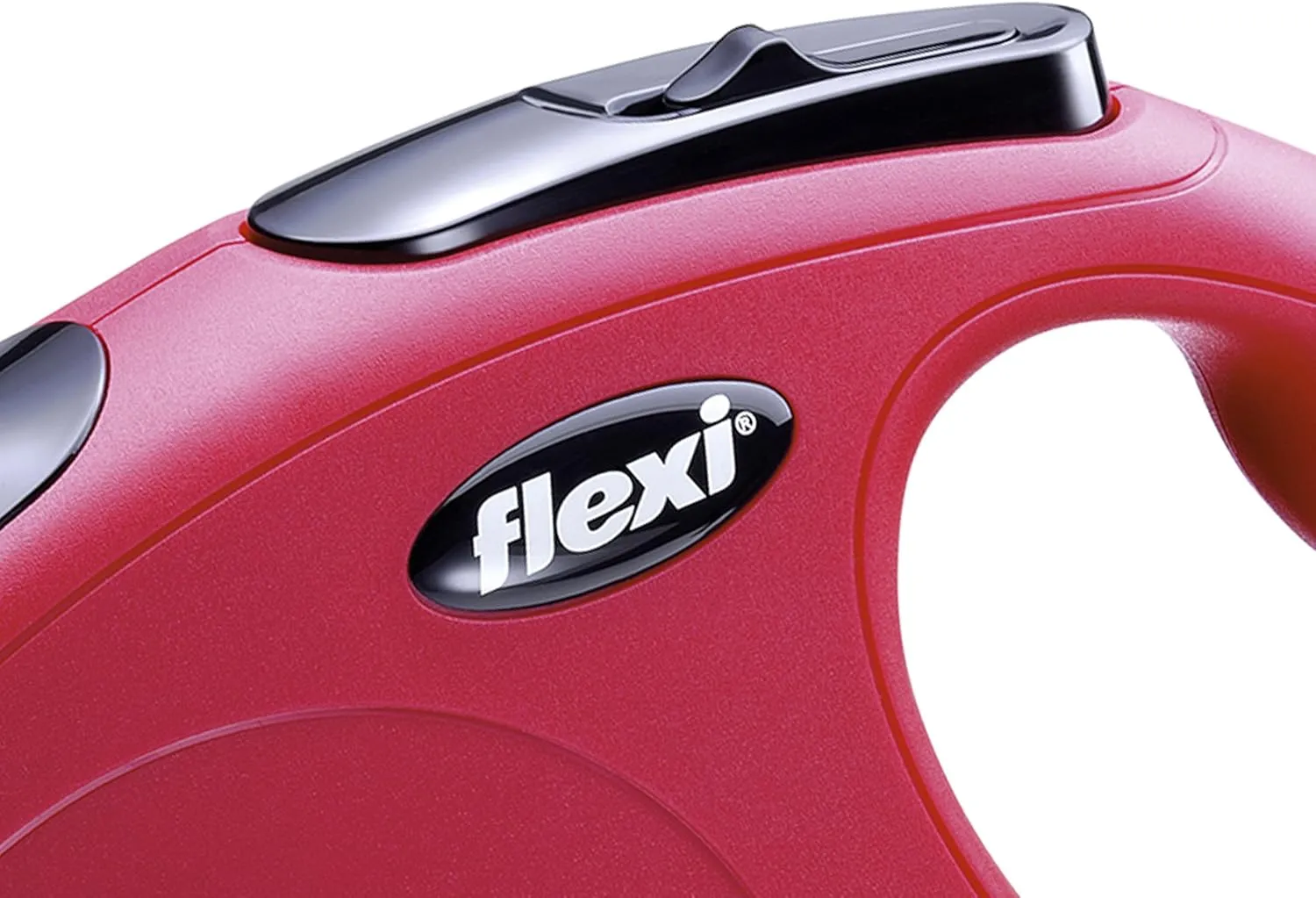 FLEXI New Classic Cord Retractable Dog Leash for Small Dogs up to 26 lbs.  26 ft., Red | Tangle-Free Pet Walking Leash with One-Handed Brake, Pause, Lock | German Quality Product