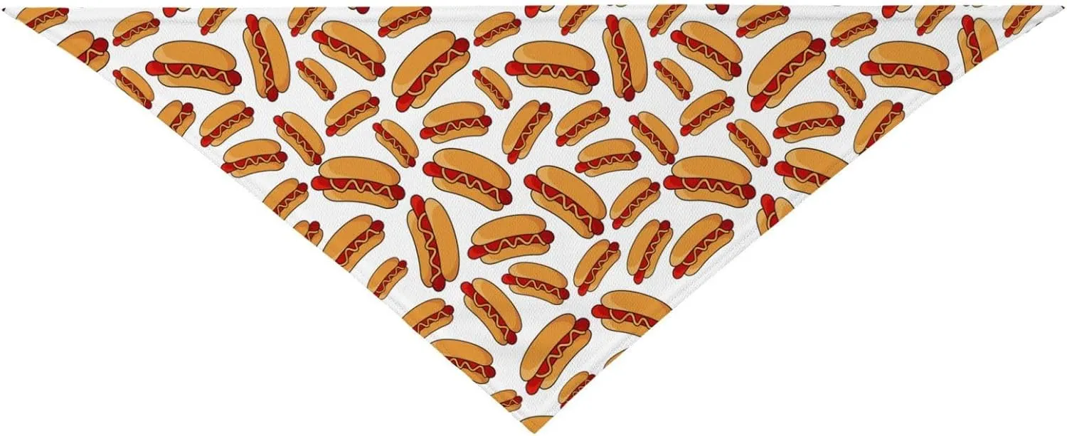 Food Hot Dog Dog Bandana Scarf Triangle Bibs Pet Accessories Cat Kerchief