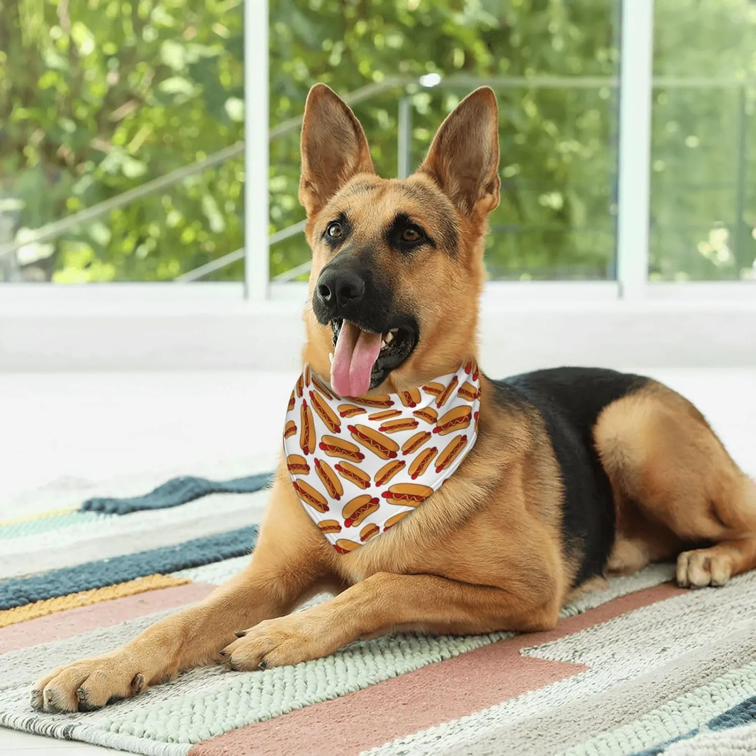 Food Hot Dog Dog Bandana Scarf Triangle Bibs Pet Accessories Cat Kerchief