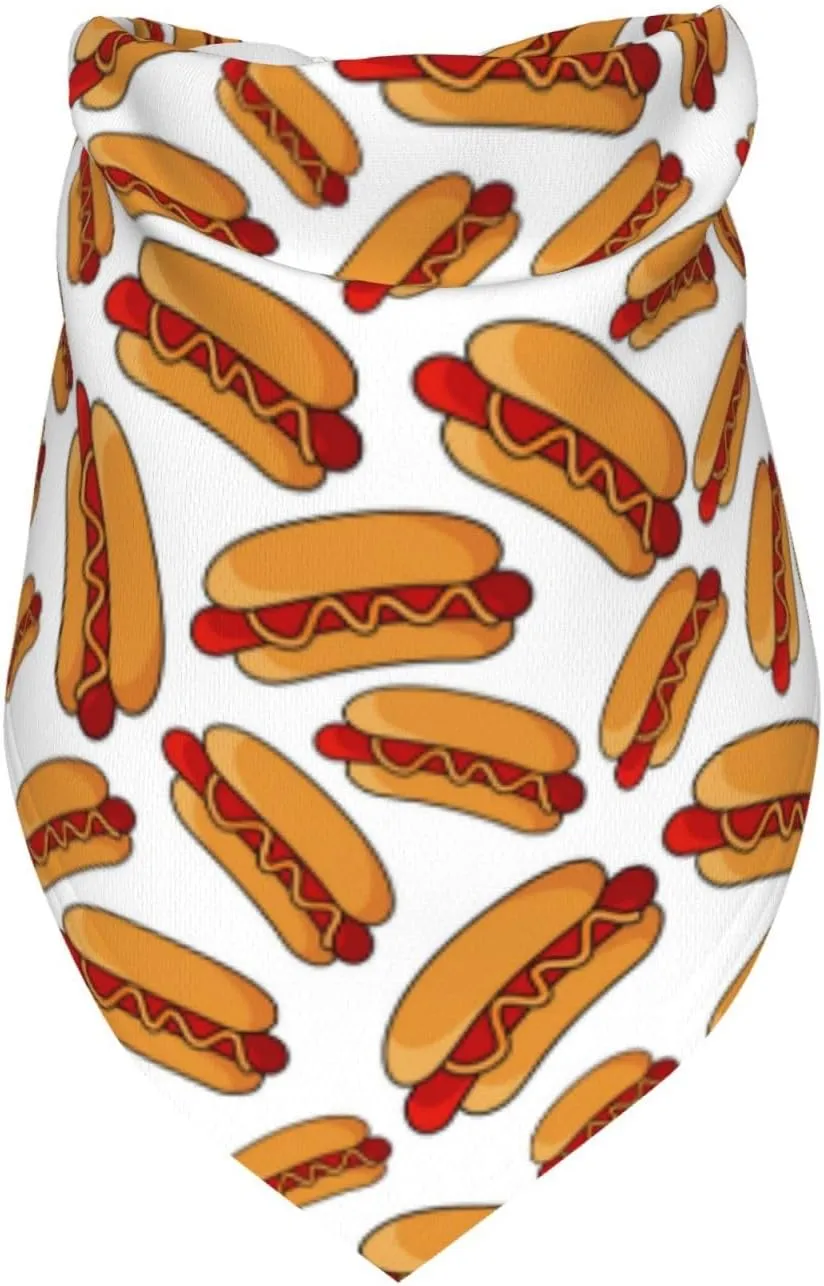 Food Hot Dog Dog Bandana Scarf Triangle Bibs Pet Accessories Cat Kerchief