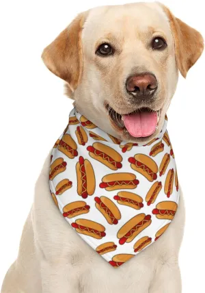 Food Hot Dog Dog Bandana Scarf Triangle Bibs Pet Accessories Cat Kerchief