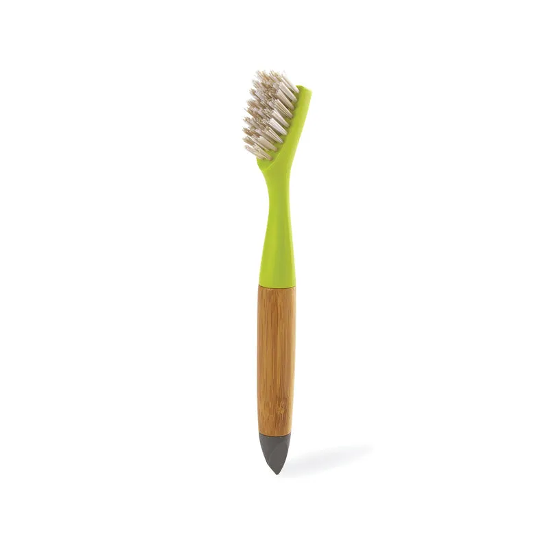 full circle® MICRO MANAGER FC17132G Detail Brush, Plastic/Silicone Bristle, Green Handle, Bamboo Handle, 7.68 in OAL