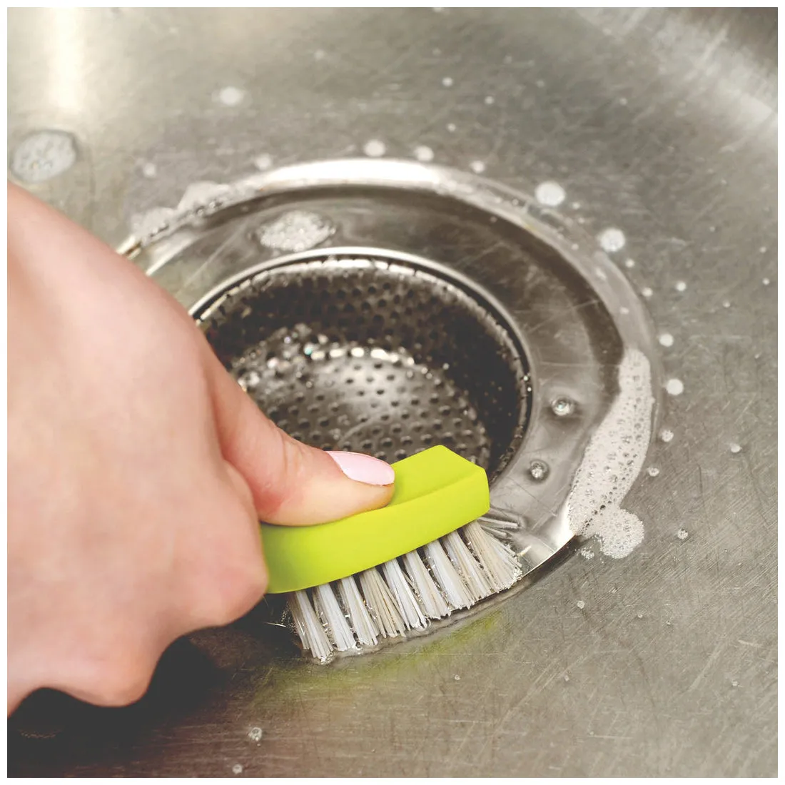 full circle® MICRO MANAGER FC17132G Detail Brush, Plastic/Silicone Bristle, Green Handle, Bamboo Handle, 7.68 in OAL