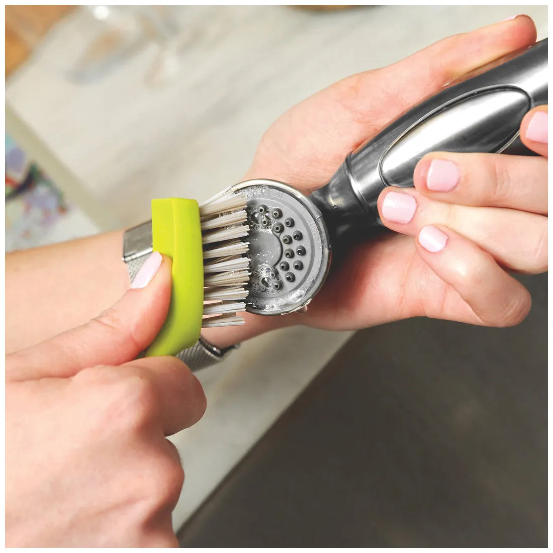 full circle® MICRO MANAGER FC17132G Detail Brush, Plastic/Silicone Bristle, Green Handle, Bamboo Handle, 7.68 in OAL