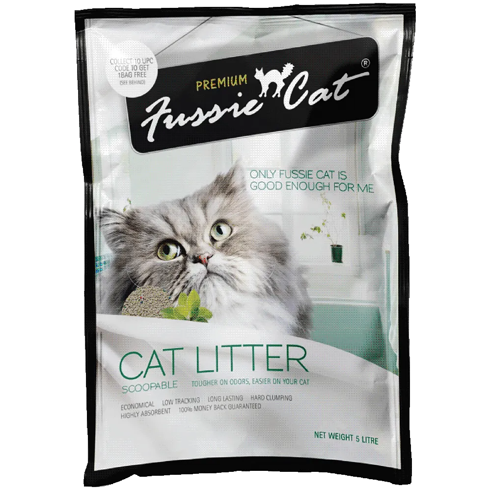 Fussie Cat Bentonite Litter Scoopable Unscented 10L