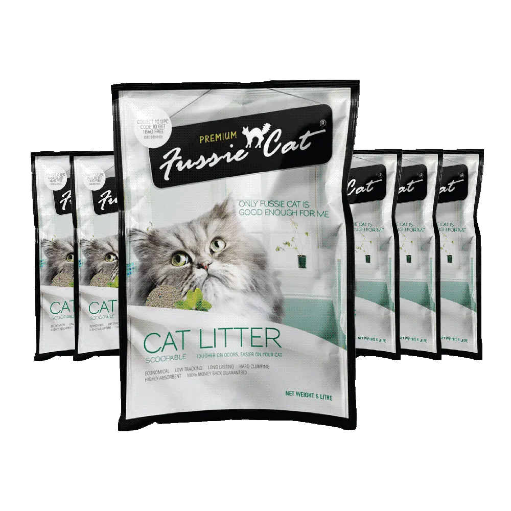Fussie Cat Bentonite Litter Scoopable Unscented 10L