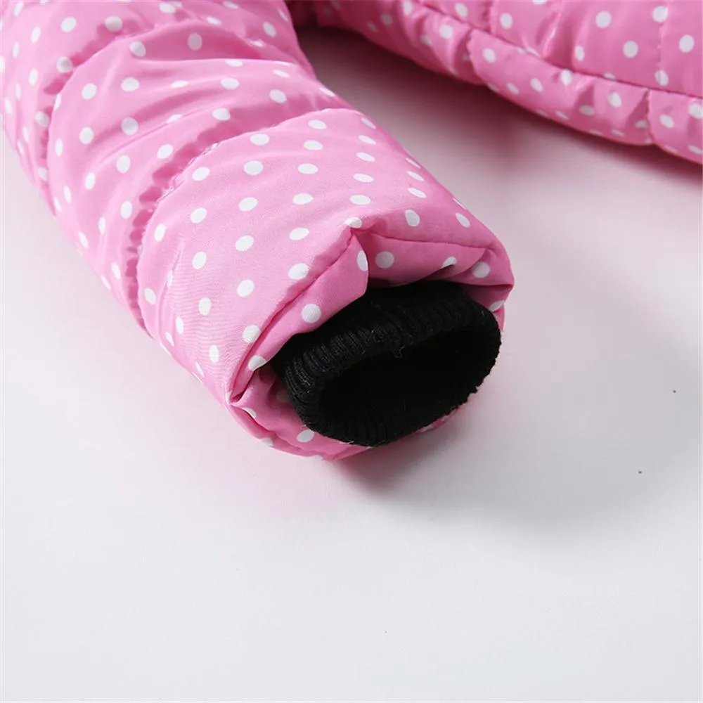 Girls Polka Dot Long Sleeve Hooded Warm Childrens Wholesale Winter Coats