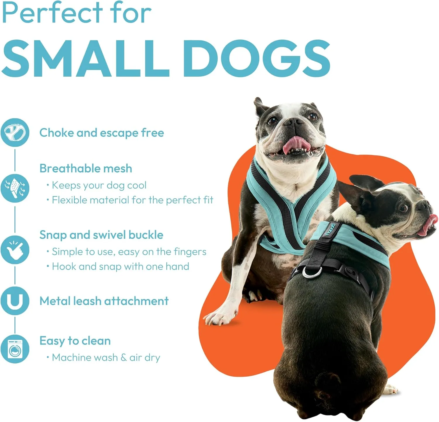 Gooby Comfort X One Dog Harness - Head-in Dog Harness for Small & Medium Sized Dogs - Escape-Free & Choke Free - Breathable Mesh, Shock Absorbing, Easy Snap & Swivel Buckles - Portland Green, Large