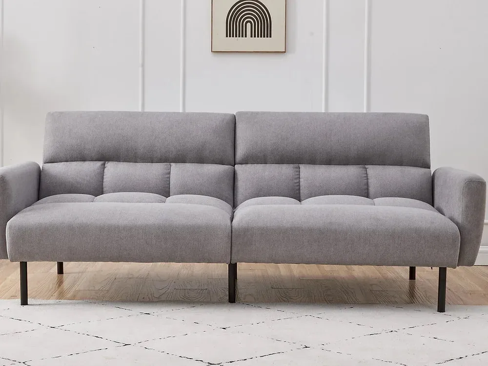 Grey Fabric Memory Foam Sofa Bed With Removable Arms- Model #8041