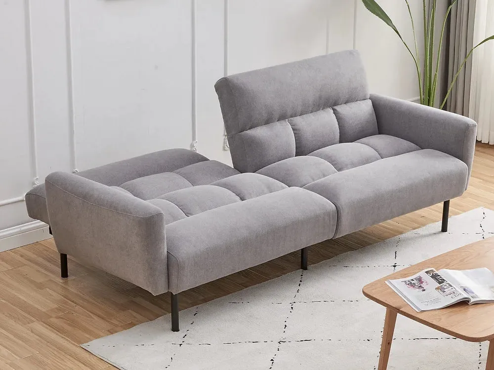 Grey Fabric Memory Foam Sofa Bed With Removable Arms- Model #8041