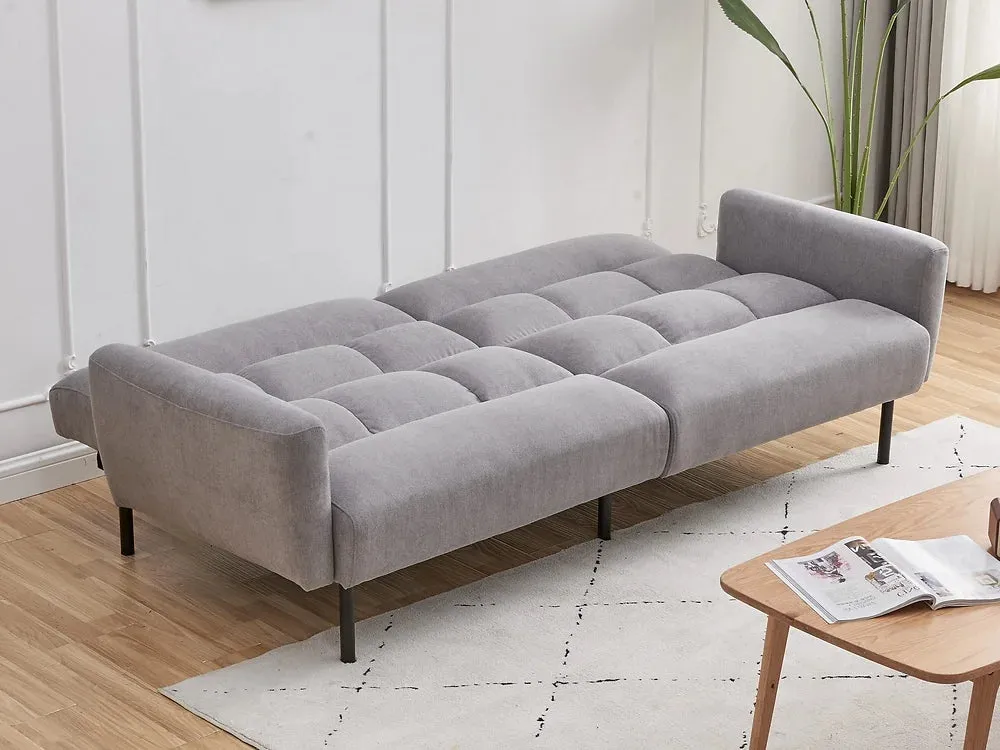 Grey Fabric Memory Foam Sofa Bed With Removable Arms- Model #8041