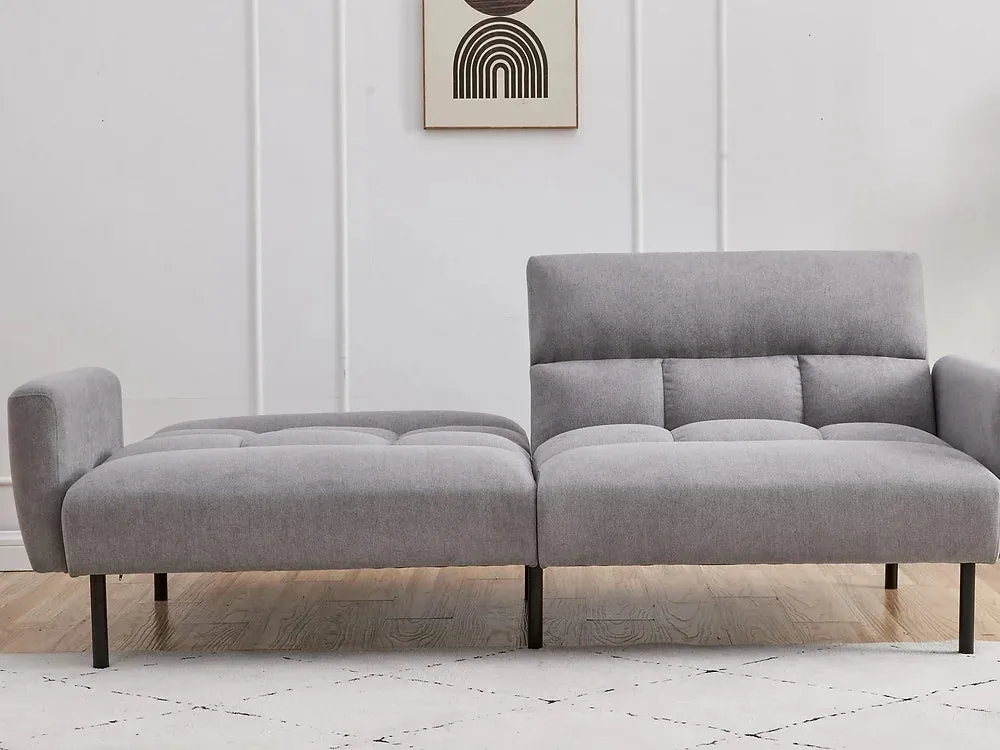 Grey Fabric Memory Foam Sofa Bed With Removable Arms- Model #8041