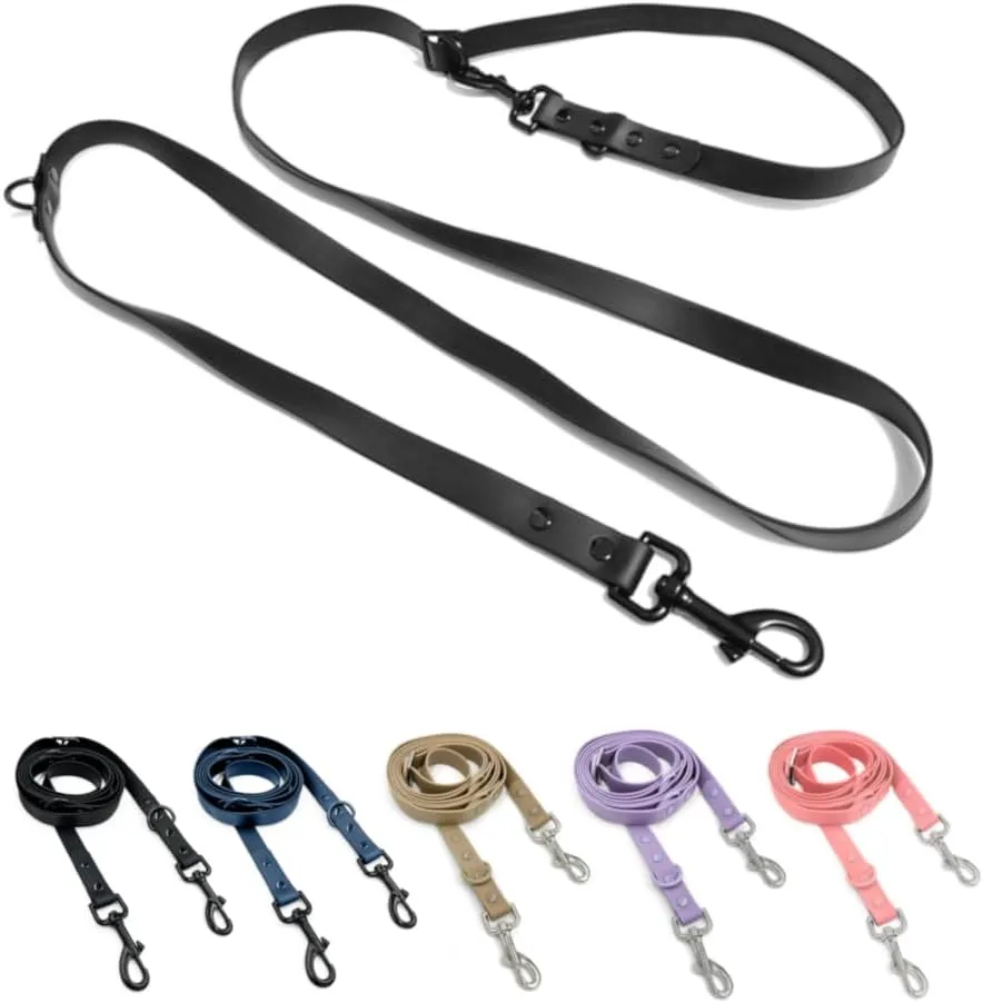 Hands-Free Adjustable Waterproof Dog Leash (Black, 7 FT)
