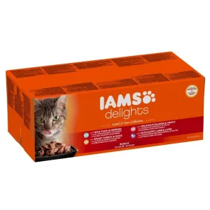 Iams Cat Delights Adult Land & Sea Multipack in Jelly 48x85gr