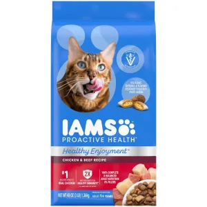 IAMS Healthy Enjoyment Chicken and Beef Dry Cat Food - 3 Lbs