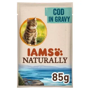 Iams Naturally Adult Cat With Cod In Gravy - 85G