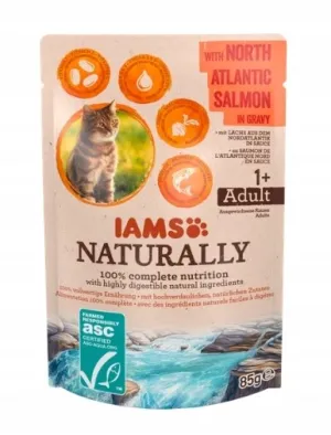 Iams Naturally Adult With North Atlantic Salmon In Gravy - Wet Cat Food - 85G