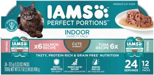 Iams Perfect Portions Indoor Cuts Tuna & Salmon Multi-Pack Canned Cat Food - 2.6 oz - Case of 24