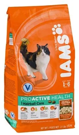 Iams ProActive Health Hairball Care Dry Cat Food - 3.5 lb Bag