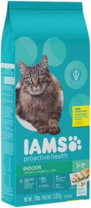 Iams ProActive Health Indoor Weight Hairball Dry Cat Food - 7 lb Bag
