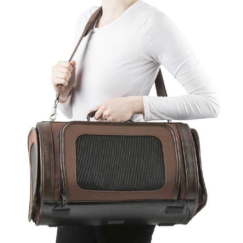 Kelle Travel Pet Carrier: Chocolate