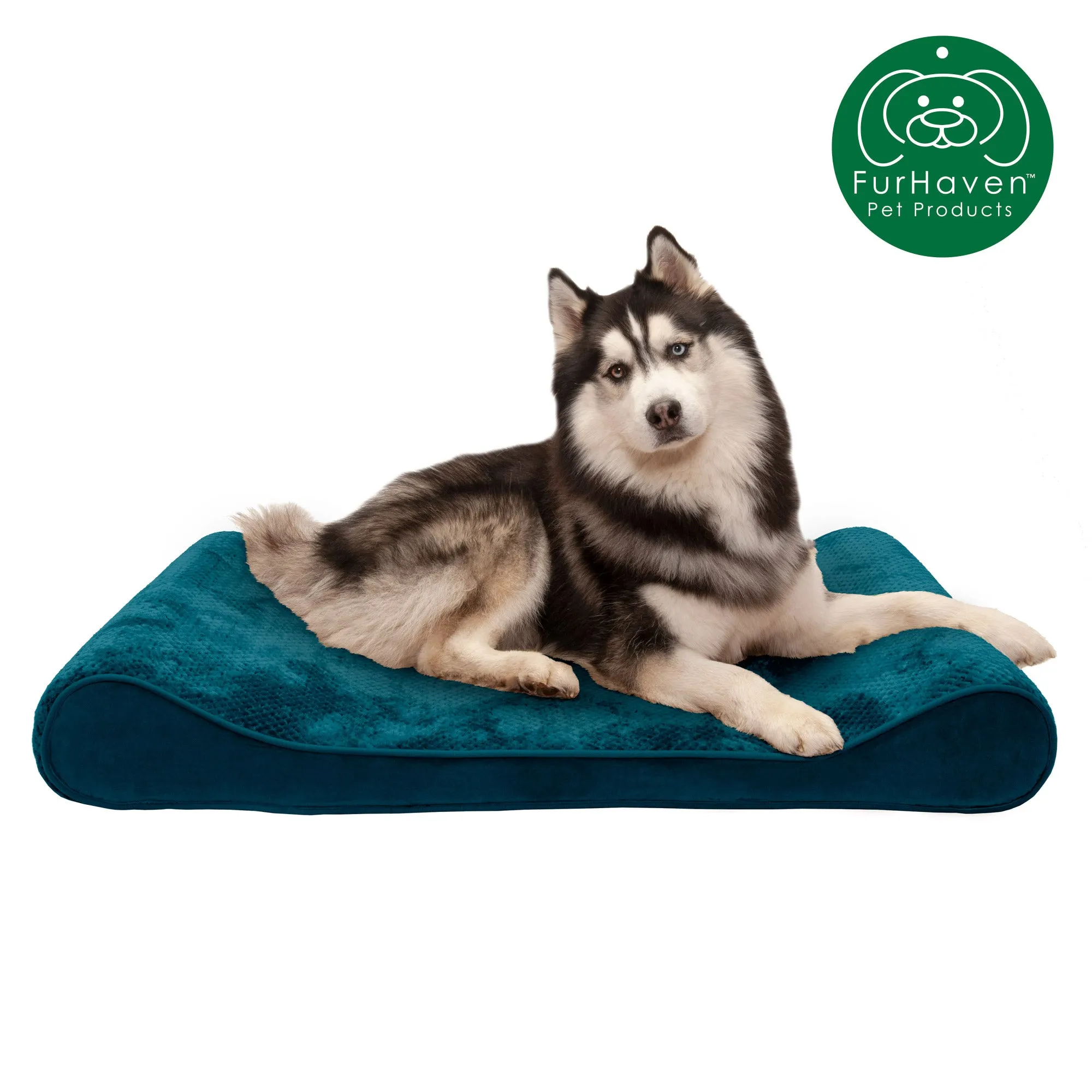 Memory Foam Minky Plush & Velvet Lux Lounger Pet Bed