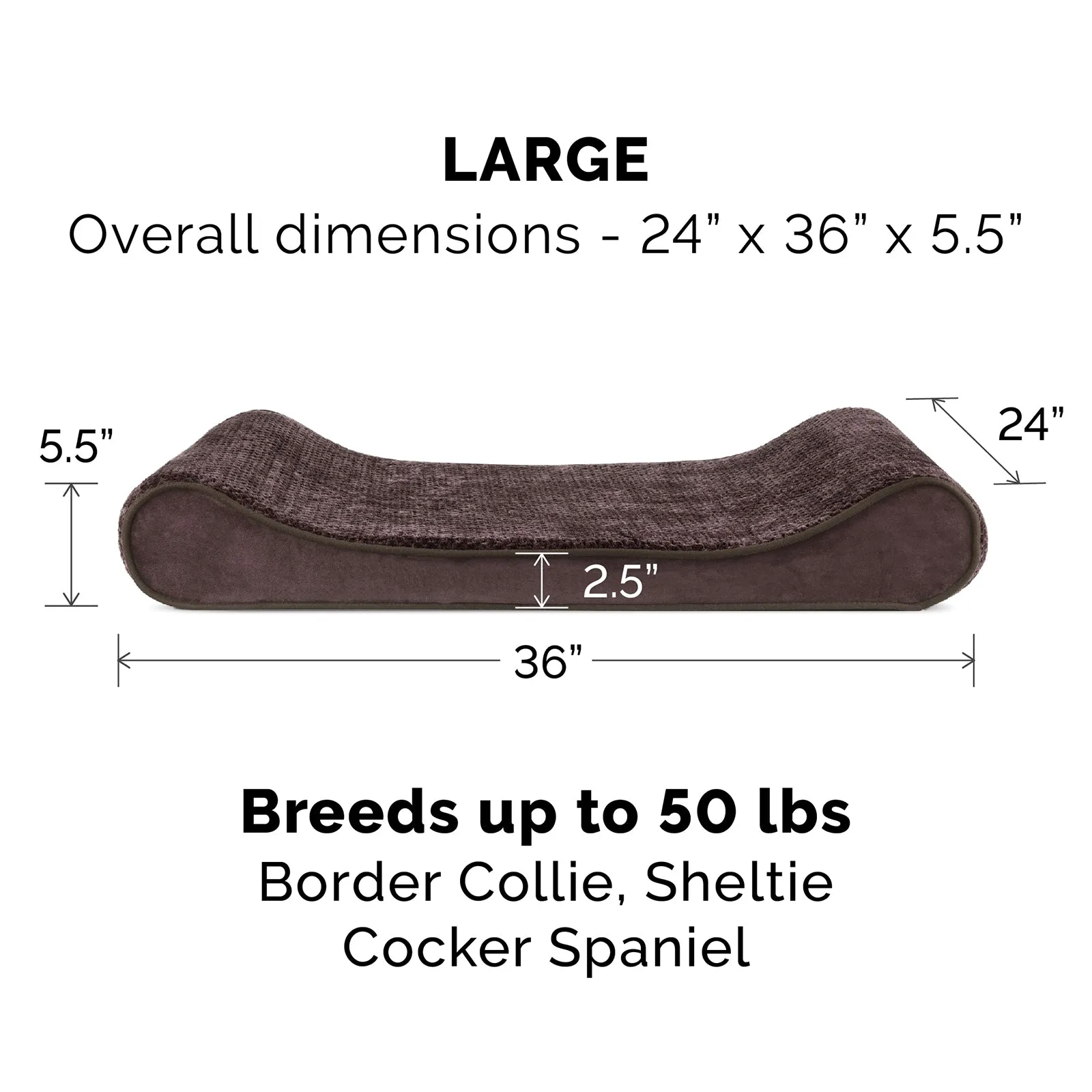 Memory Foam Minky Plush & Velvet Lux Lounger Pet Bed