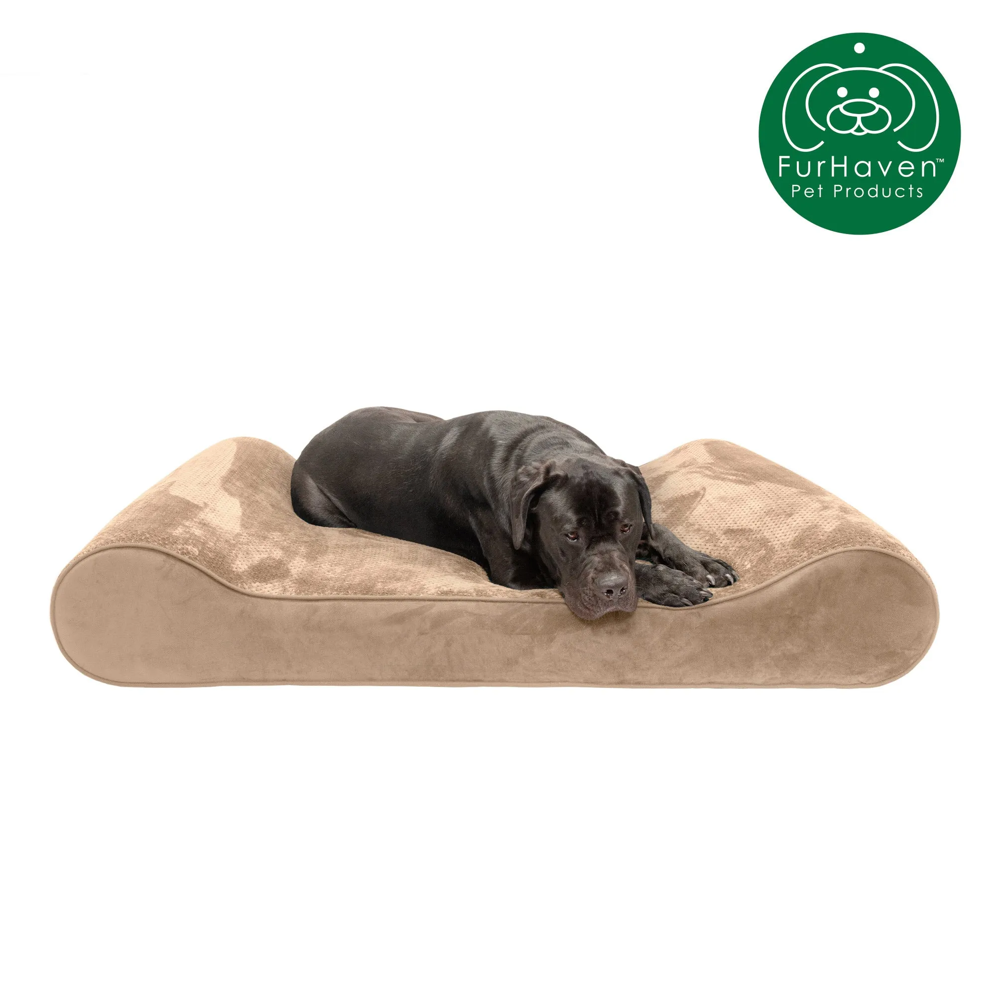 Memory Foam Minky Plush & Velvet Lux Lounger Pet Bed