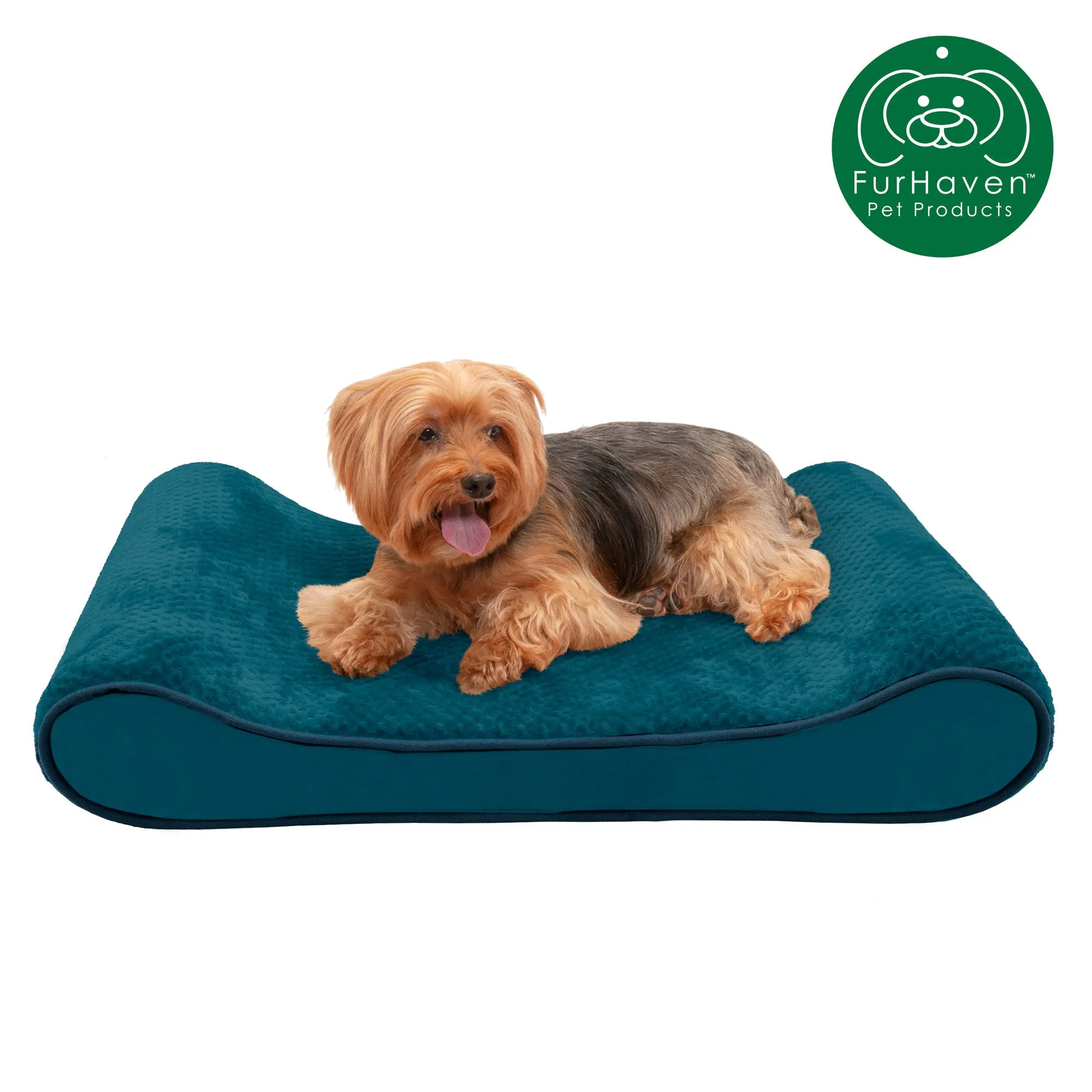 Memory Foam Minky Plush & Velvet Lux Lounger Pet Bed